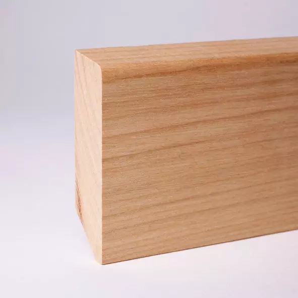 Solid wood skirting 60mm with beveled front edge - cherry raw