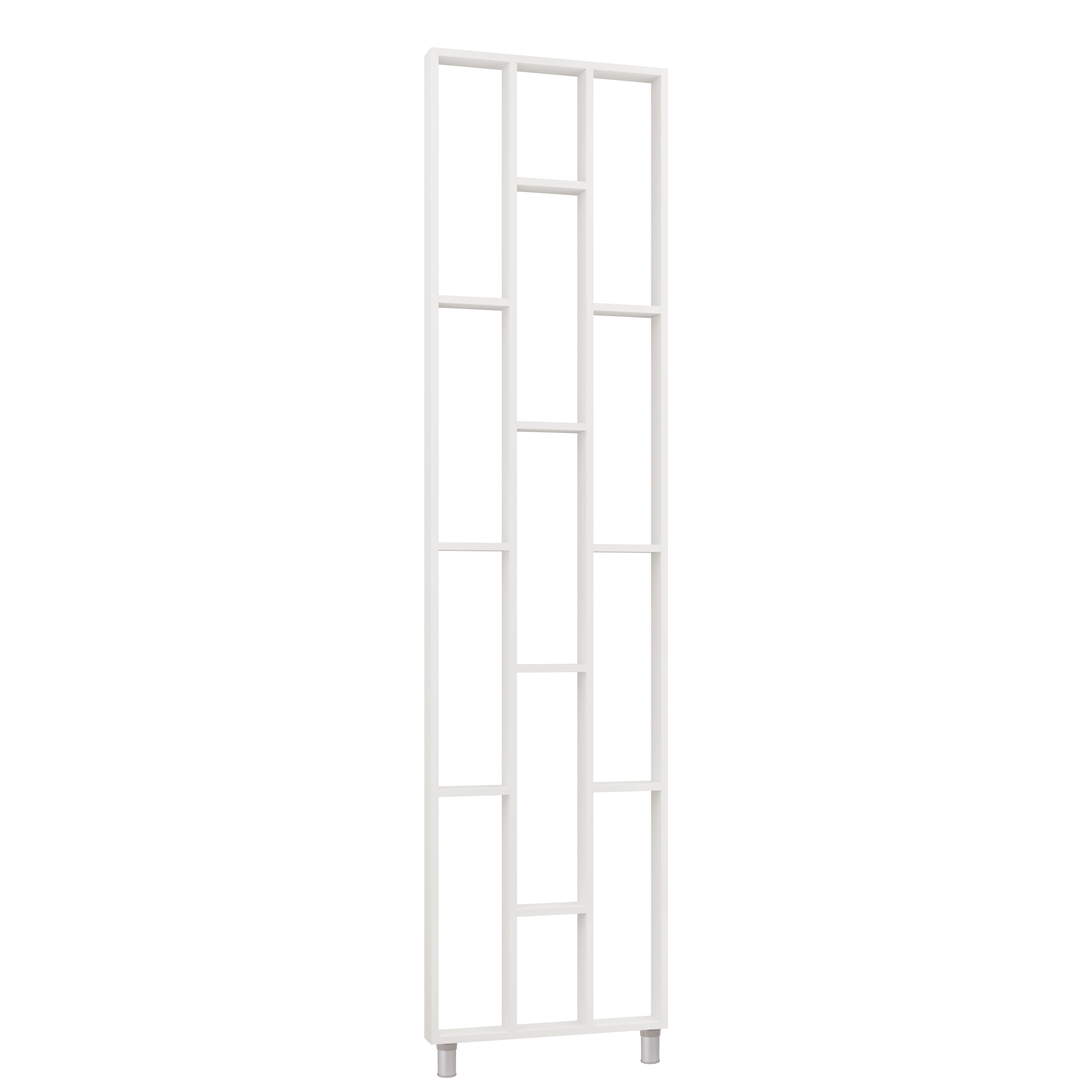 Design Raumteiler, Regalsystem 75 x 634 x 2500 mm - Weiß