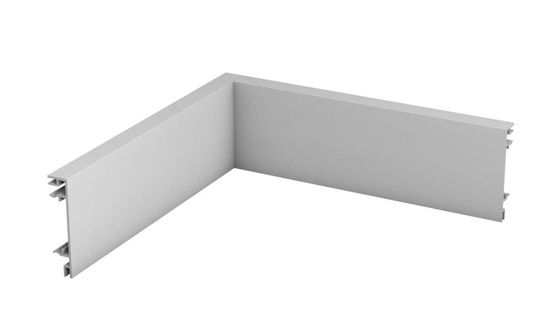 Prinz angolo interno per alluminio-battiscopa 13 x 60 mm - N. 354 - Argento - 25 cm