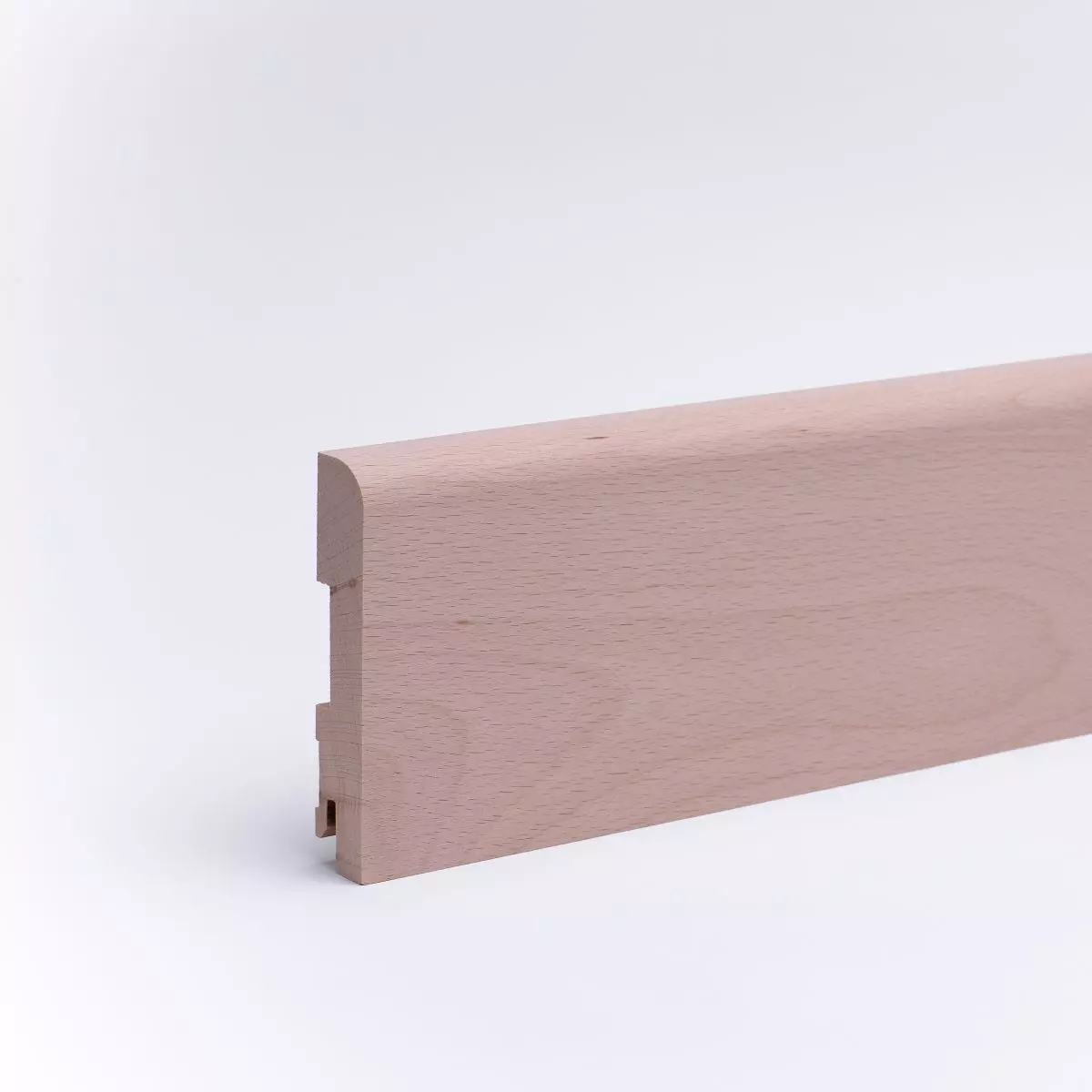 solid wood skirting 120mm with rounded front edge untreated beech