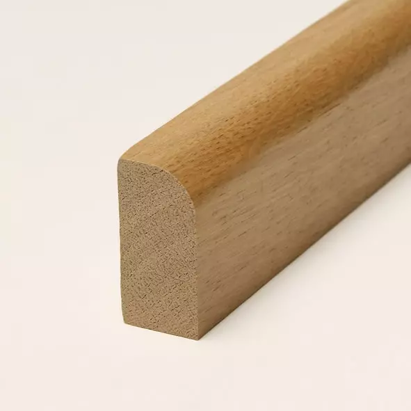 solid wood skirting 40mm with rounded front edge varnished oak