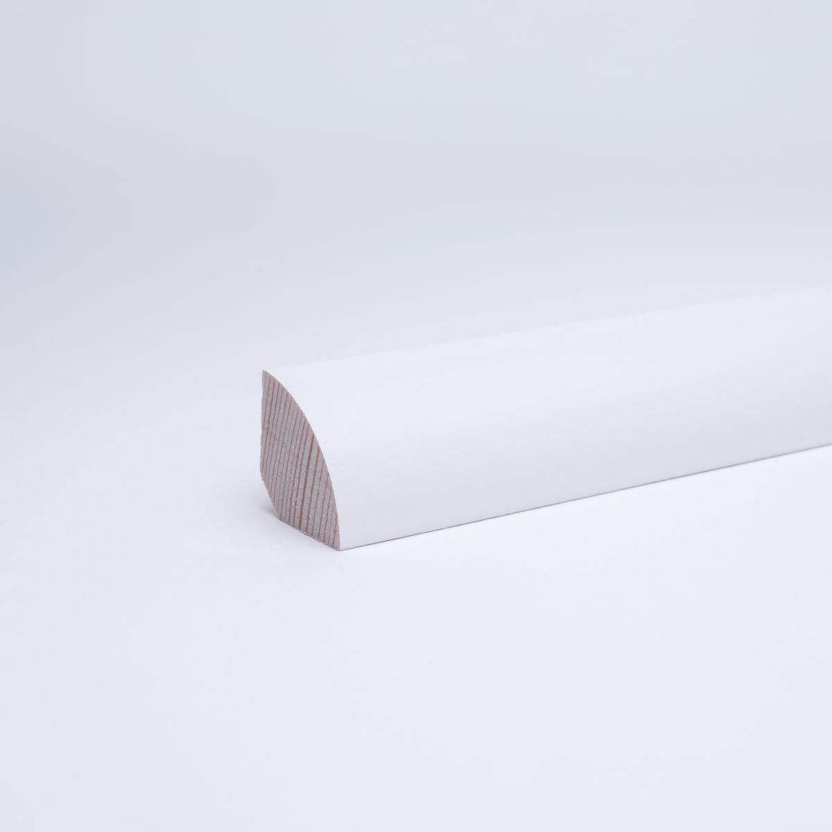 Viertelstableiste Massivholz 14 x14 mm Weiß lackiert RAL9016