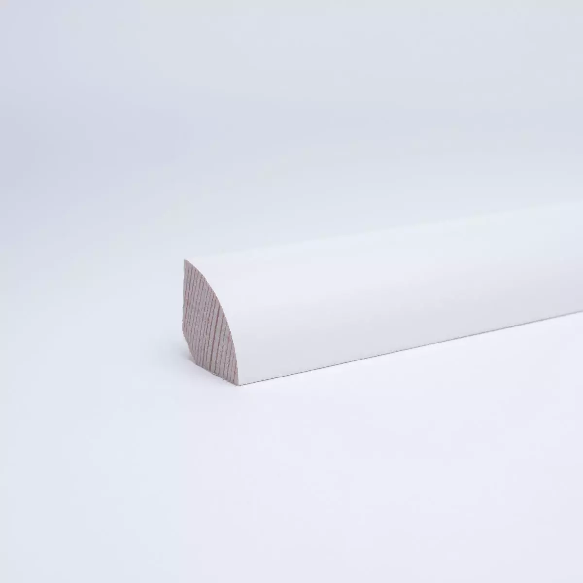 Cover strip Solid wood skirting board 14 x 14  mm - white lacquered RAL9016