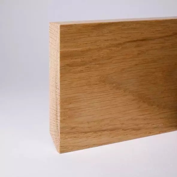 solid wood skirting 120mm quadrangular varnished oak