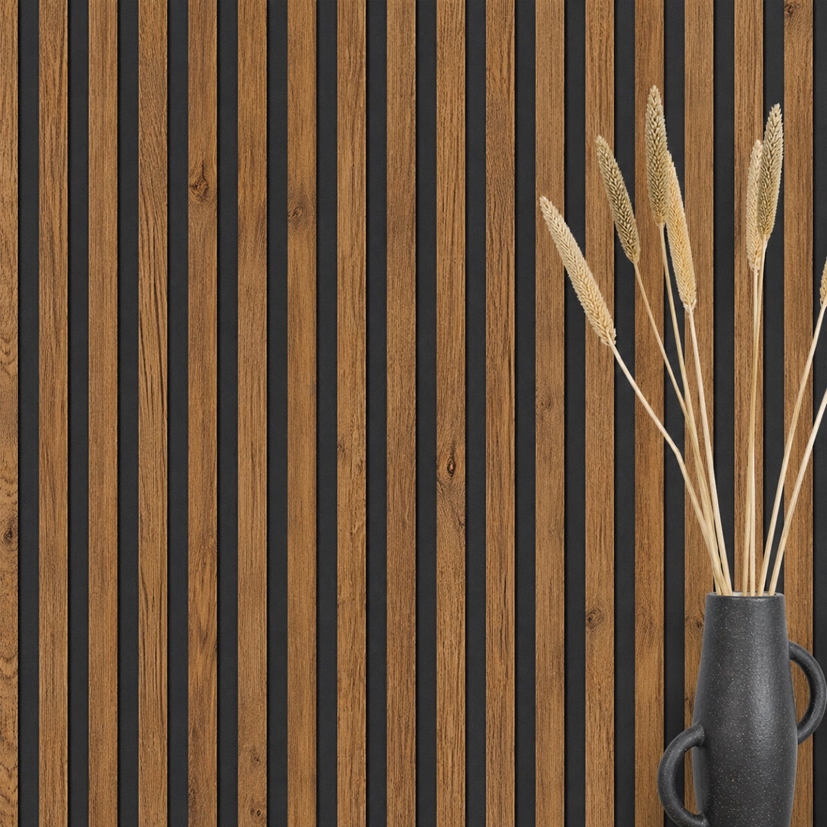 Muster - Eiche rustikal - Akustikfilz Schwarz