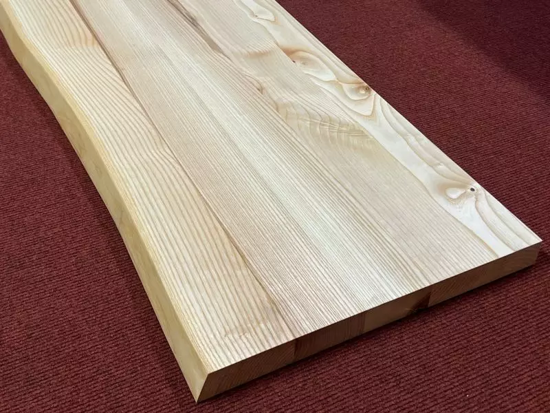 Massivholzplatte Esche einseitige Baumkante 100 x 43-45.5 cm - geölt - Stärke 40 mm