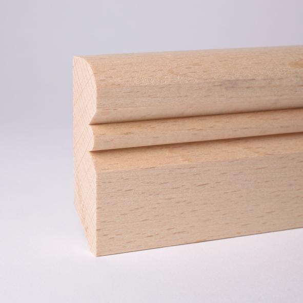 Alt-Reno Profil-Sockelleiste Massivholz 80mm - Buche roh