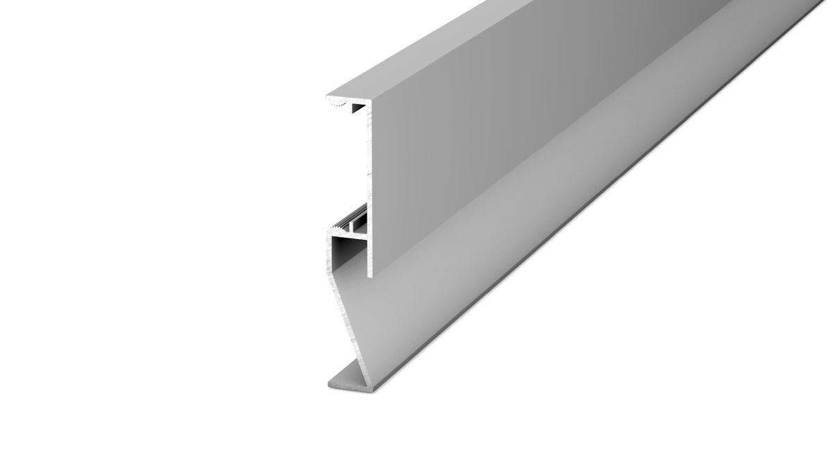 Metal LED-skirting 80 x 13mm - Aluminum silver