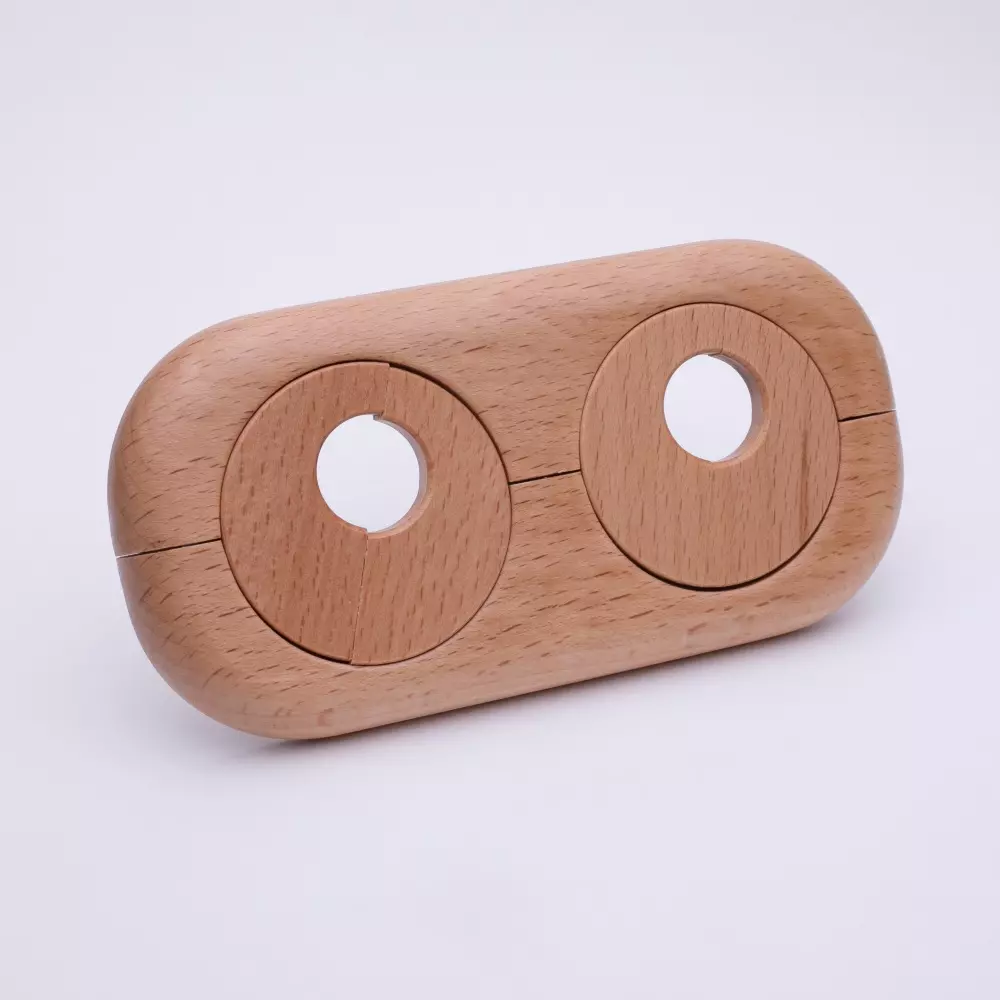 Echtholz-Doppelheizkörperrosette Buche lackiert 22 mm