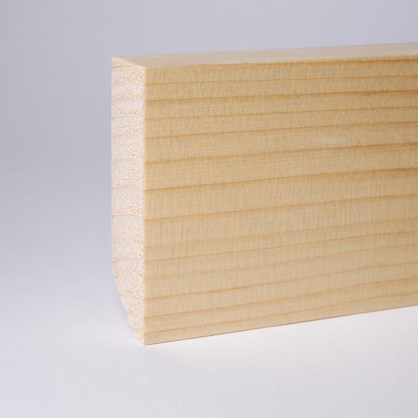 16 lfm Massivholzleisten Vierkant 40 x 10 mm - Kiefer Seidenglanz