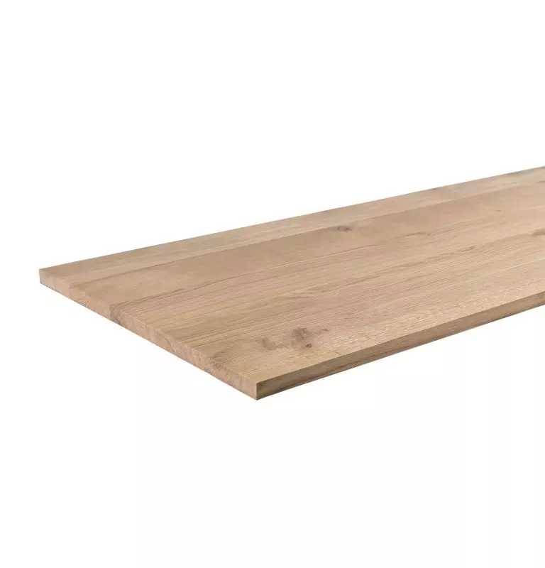 Massivholzplatte 40 mm Arbeitsplatte Tischplatte Eiche rustikal - durchgehende Lamellen