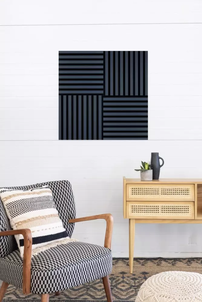 Acoustic panel 400 x 400 mm Indigo - Black acoustic felt