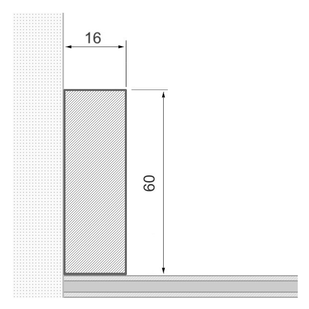 Massivholz-Sockelleiste 60x16mm Vierkant - Eiche lackiert