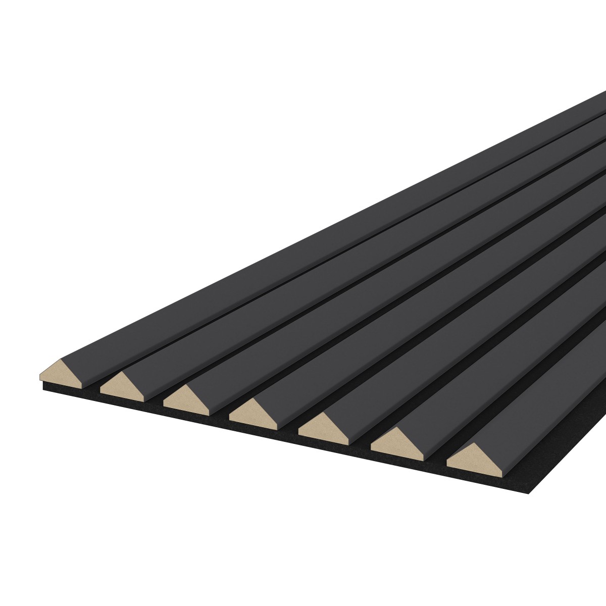 Akustikpaneel K2 - Filzfarbe Schwarz 2600x400mm - verschiedene Farben