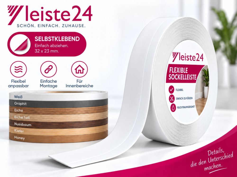 Weichsockelleiste 32 x 23mm -  Weiß
