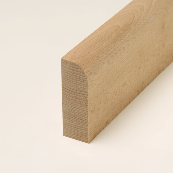 Massivholz-Sockelleiste abgerundet 80mm - Buche roh
