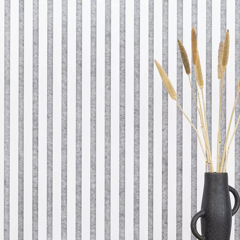 Acoustic panel 800 x 400 mm White - Acoustic felt Grey - Wall cladding