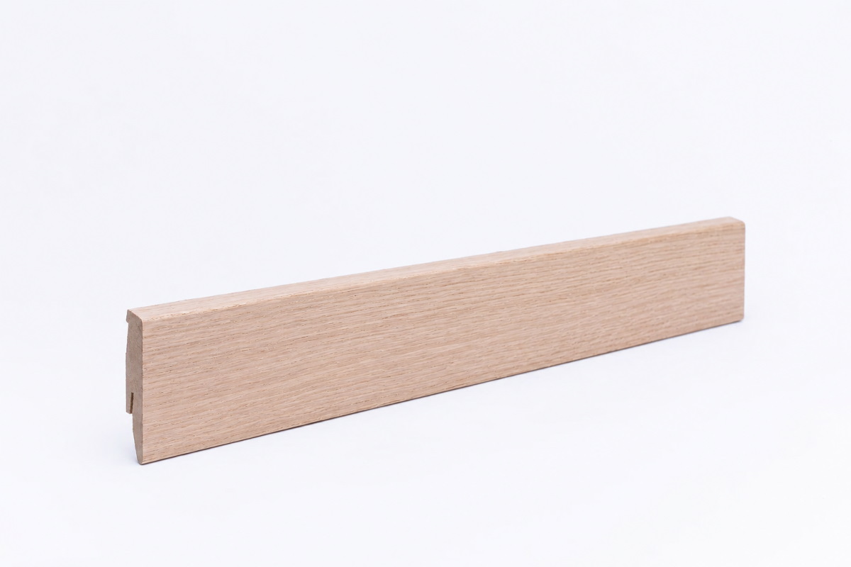 Rodapié enchapado 60 mm, roble crudo