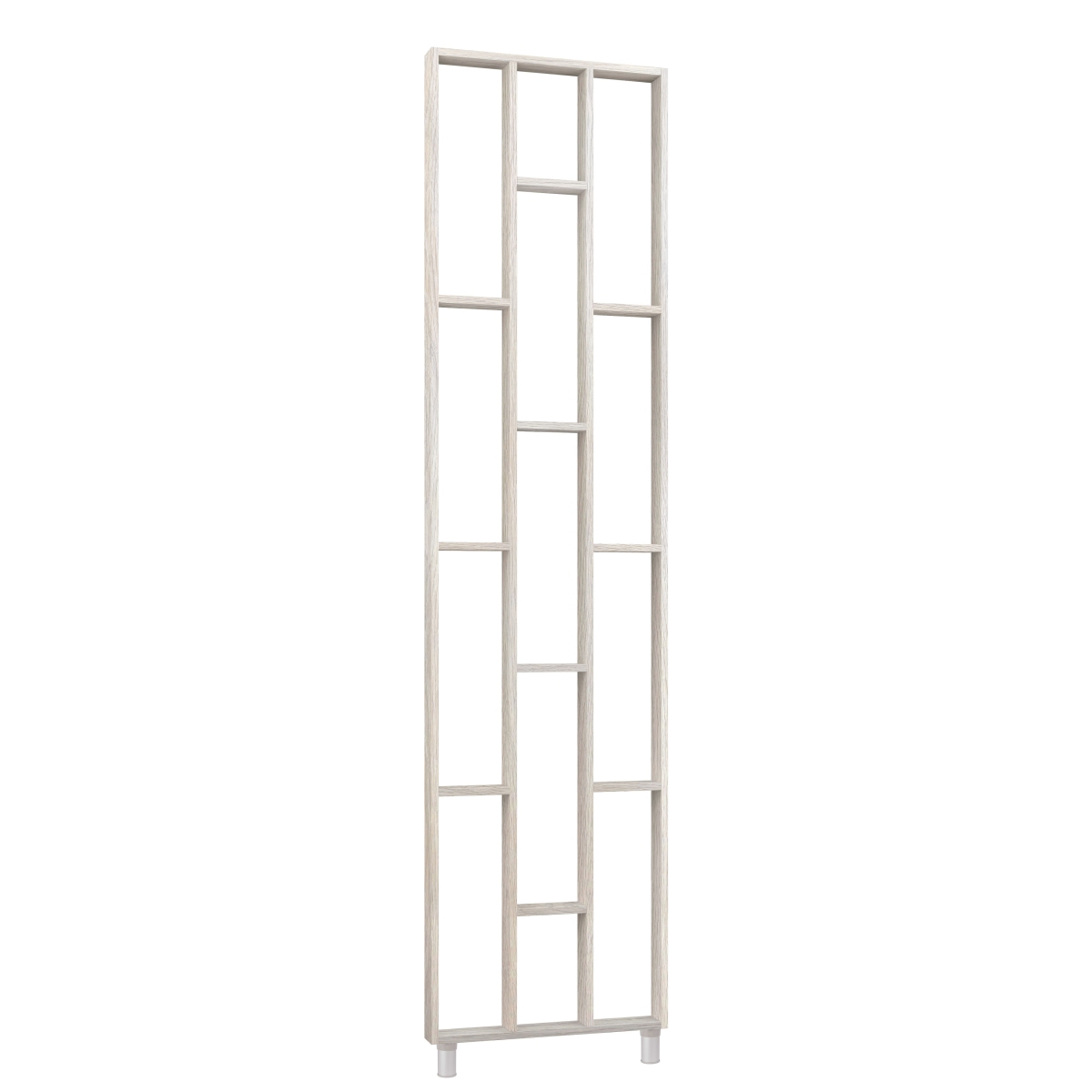 Design Raumteiler, Regalsystem 75 x 634 x 2500 mm - Eiche silber
