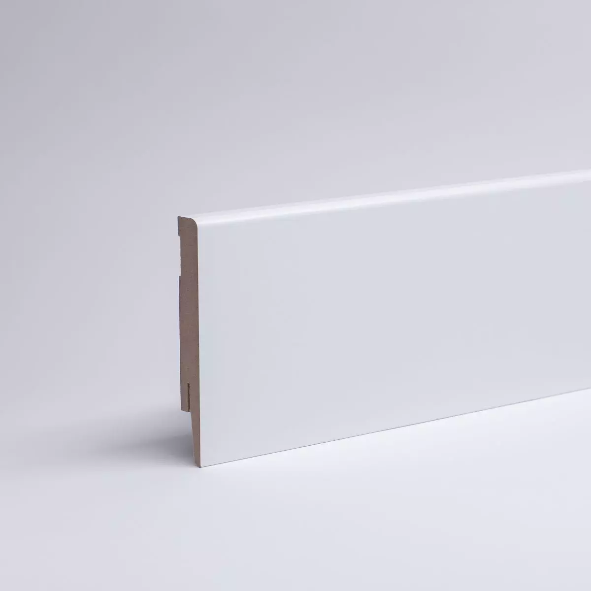 Skirting with classic profile with MDF-Core 120 mm white paintable