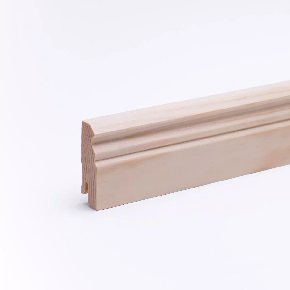 solid wood skirting 60mm with profile Berlin varnished pine