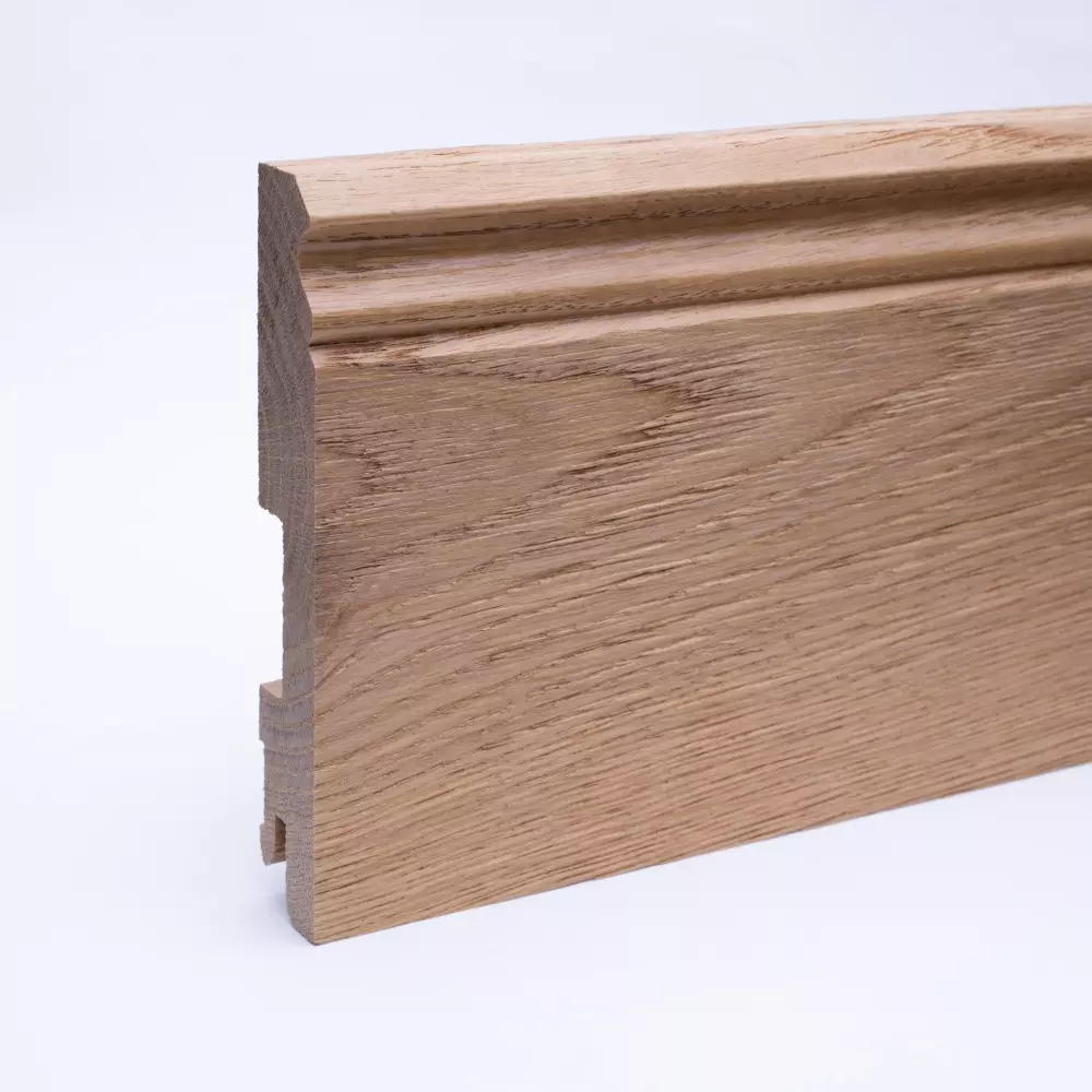solid wood skirting 120mm with Berlin profile varnished oak