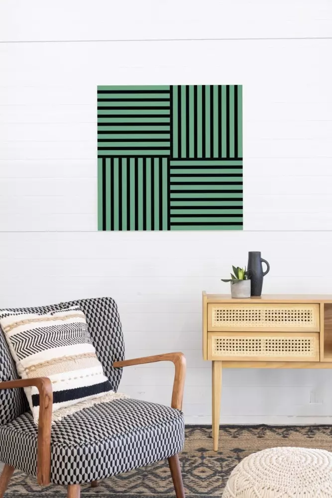 Acoustic panel 400 x 400 mm Mint - Black acoustic felt