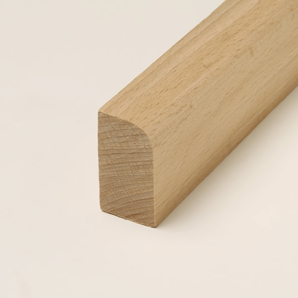 Massivholz Sockelleiste 40mm abgerundet - Buche gelackt