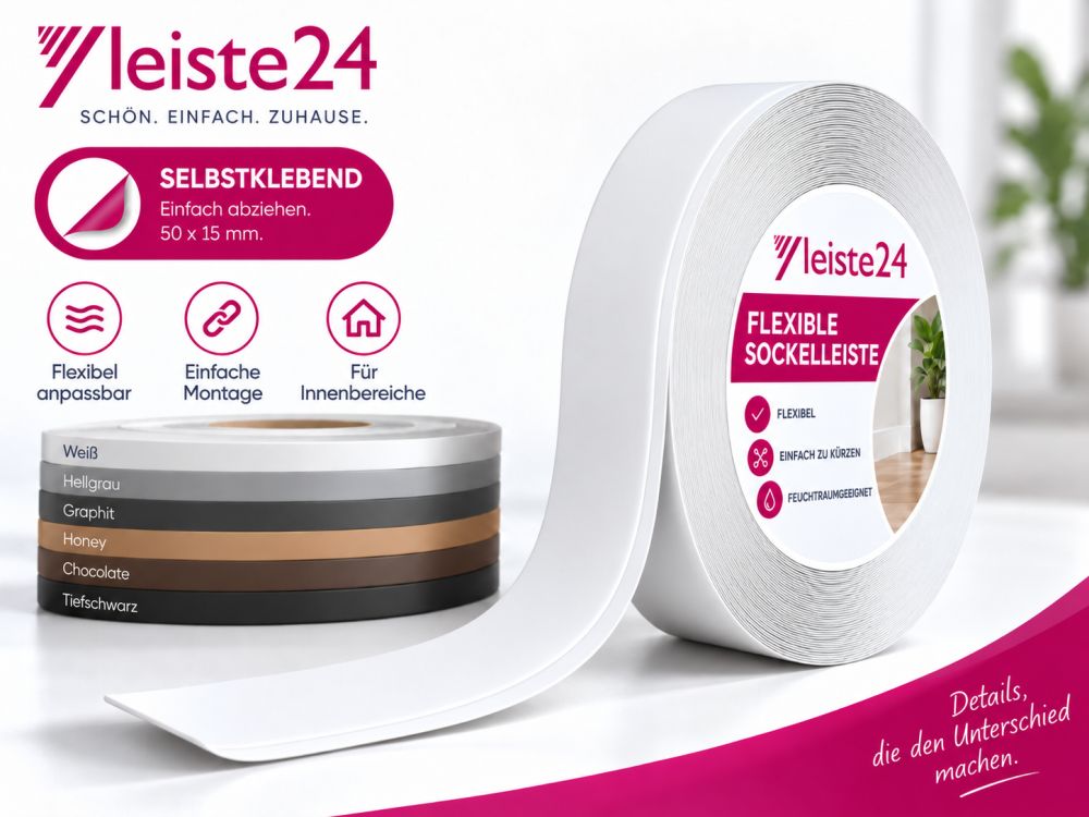 Weichsockelleiste 50 x 15 mm - Weiß