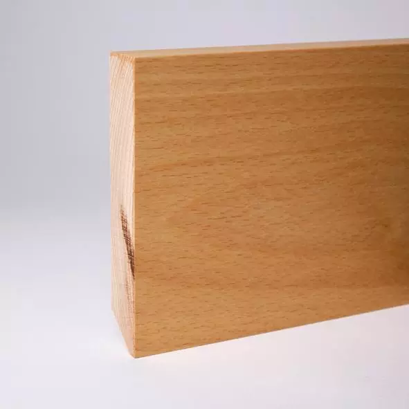 Vierkant Massivholz-Sockelleiste 120mm - Buche geölt
