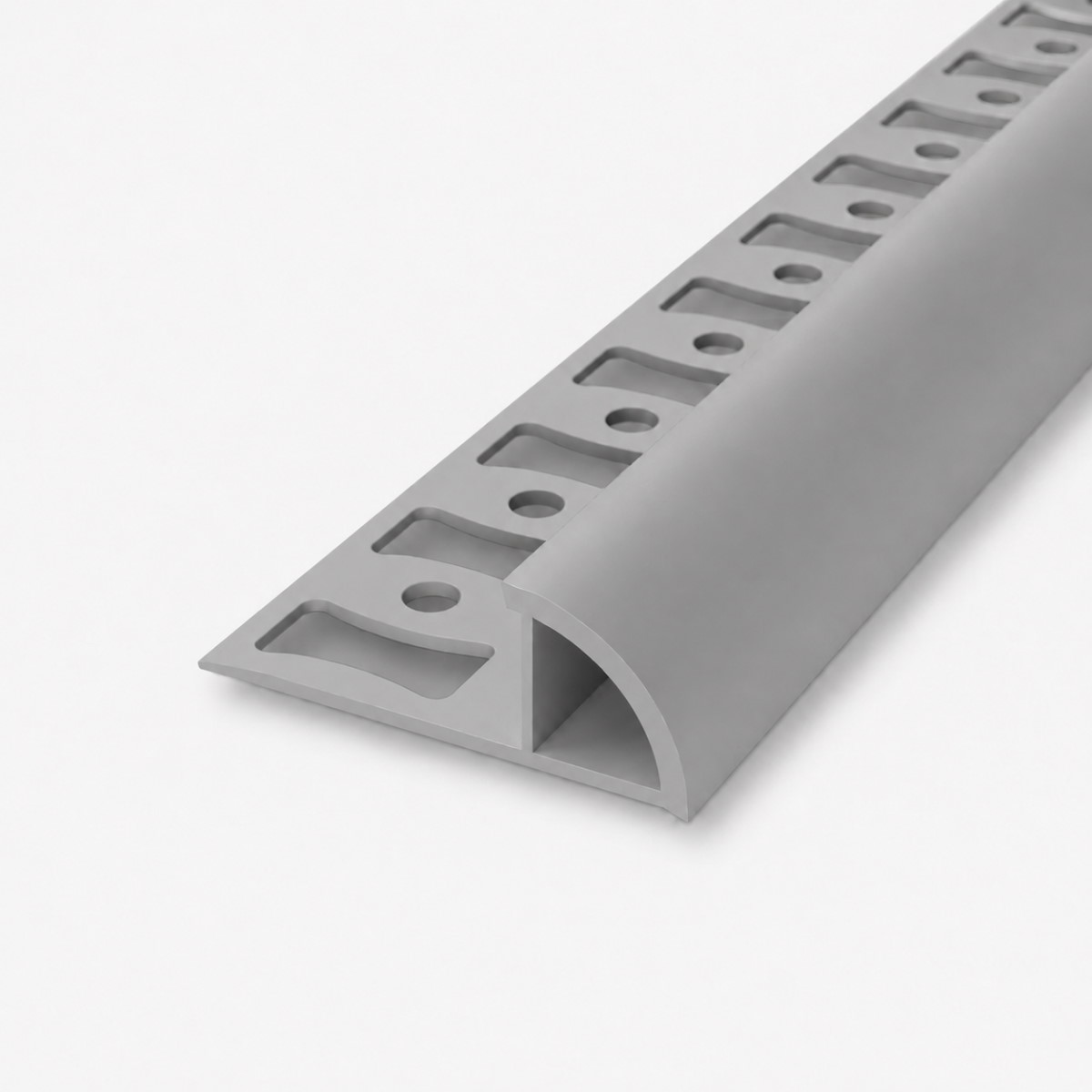 Profilo triangolare in PVC per piastrelle  a quarto di tondo 8mm grigio