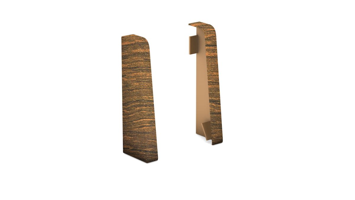 Prinz Endstücke für MDF-Sockeleiste 18 x 58 mm Nr. 809. - Nussbaum