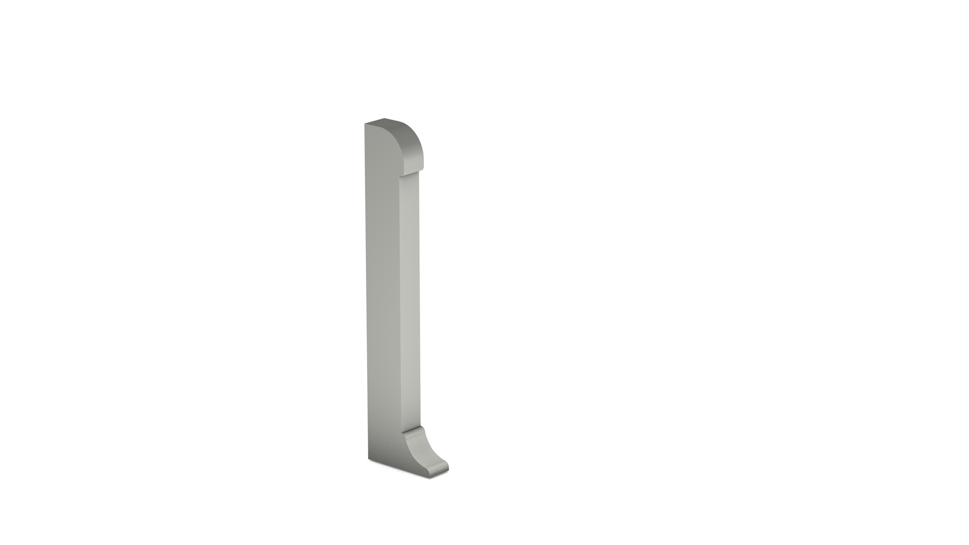 End piece left for aluminum skirting board 378 with insert 2-3 mm - titanium
