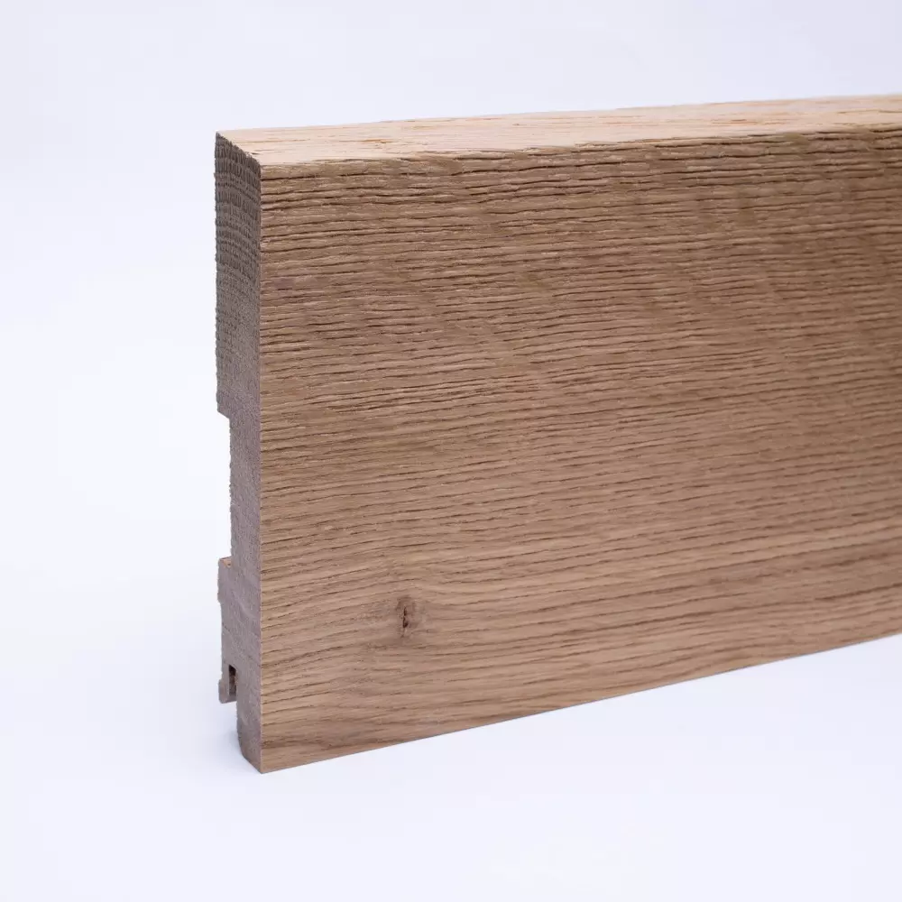 solid wood skirting 120mm with chamfered front edge varnished oak