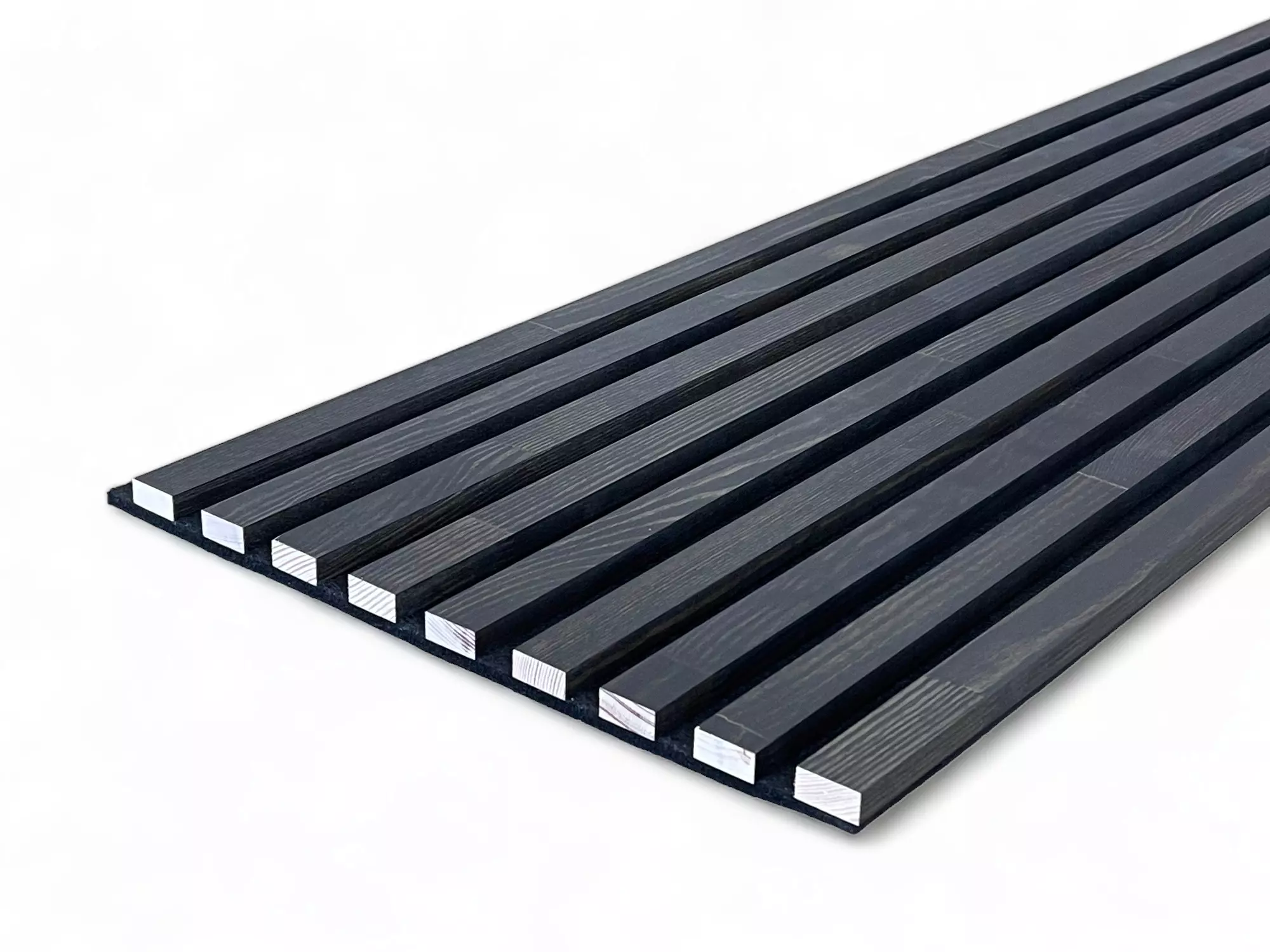 Massivholz Akustikpaneele 2600 x 400 mm Kiefer - Midnight Black