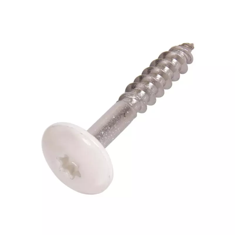 100x stainless steel fixing screws 4.8x38 - white
