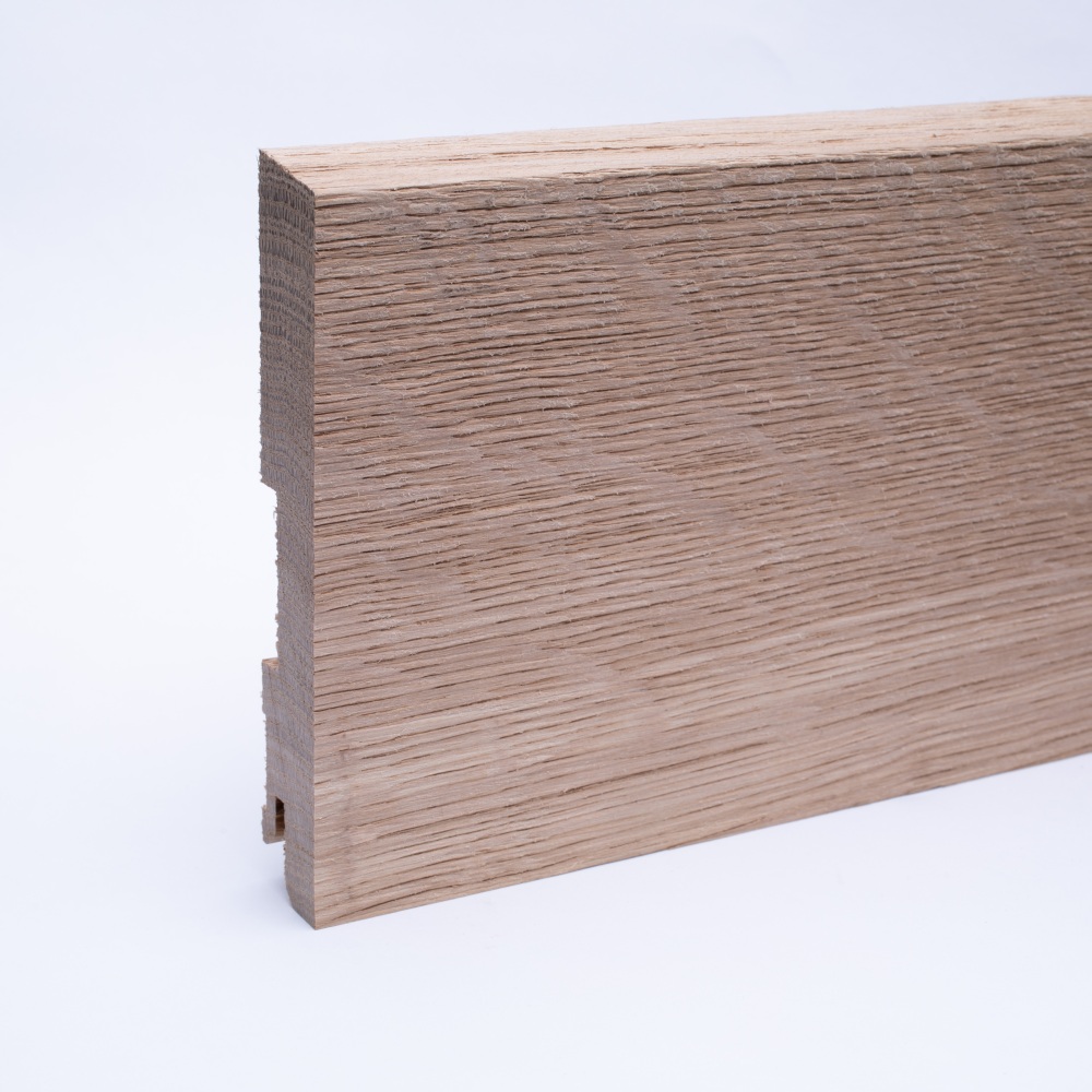 solid wood skirting 120mm with chamfered front edge untreated oak