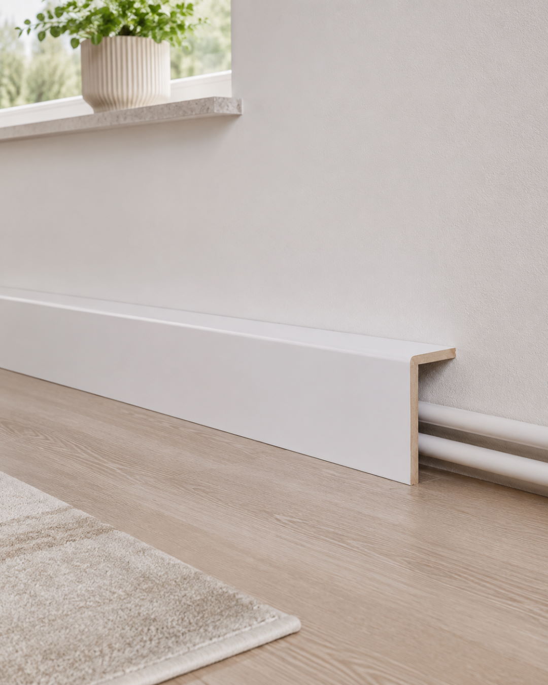 Heizungsrohrverkleidung- / Rohrabdeckleiste 120 mm, Weiß