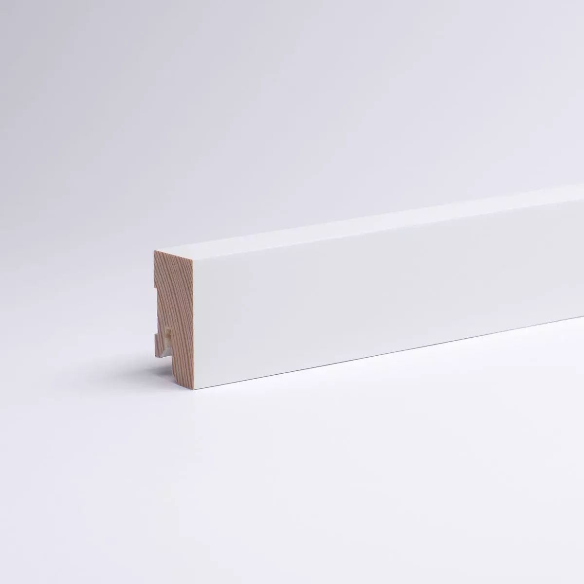 Vierkant Massivholz-Sockelleisten 40 mm - Weiß RAL 9010