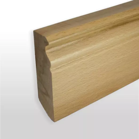 solid wood skirting 80mm with Berlin profile varnished beech
