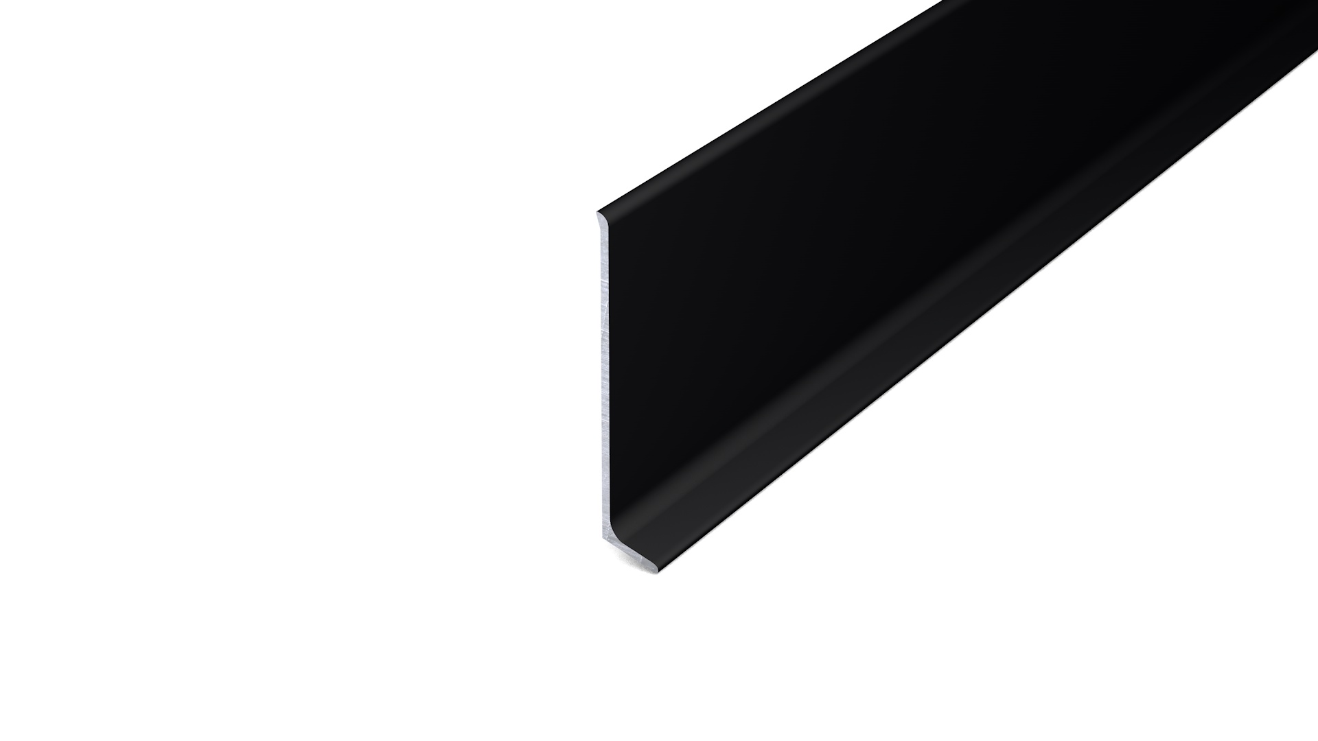 Prinz alluminio-battiscopa 11 x 60 mm - N. 372 - Nero RAL 9005 - 400 cm