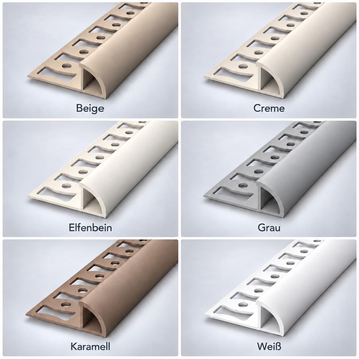 Profilo triangolare in PVC per piastrelle  a quarto di tondo 10mm beige