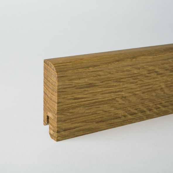 Massivholz-Sockelleiste abgerundet 80mm - Eiche geölt