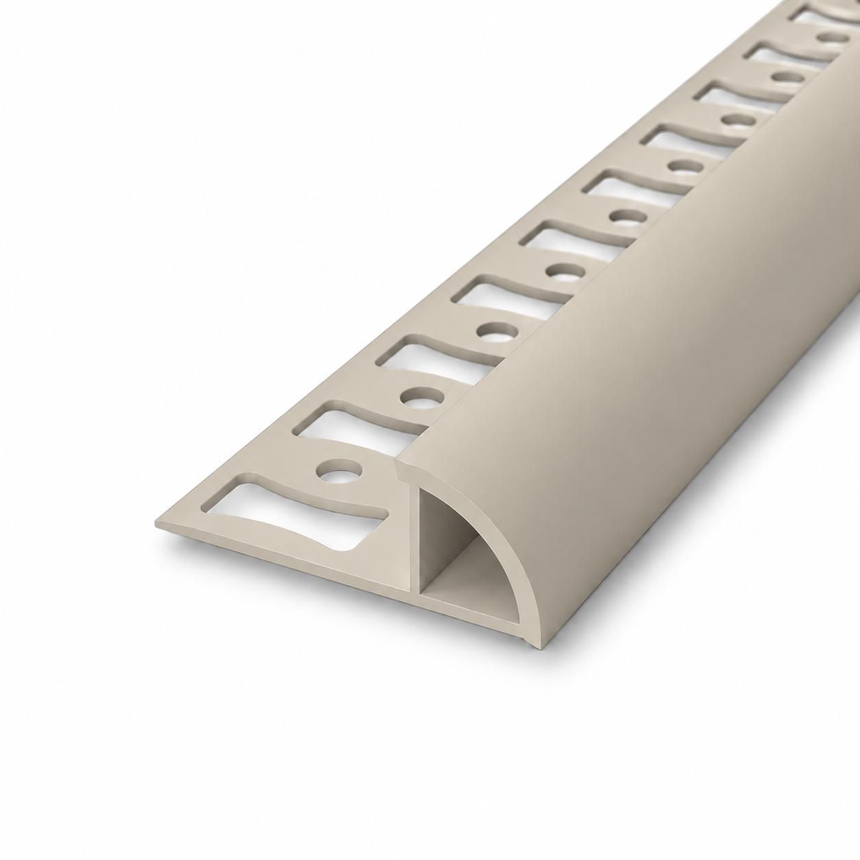 Fliesenschiene Kunststoff 8 mm Viertelkreisprofil "R-Typ" - Beige