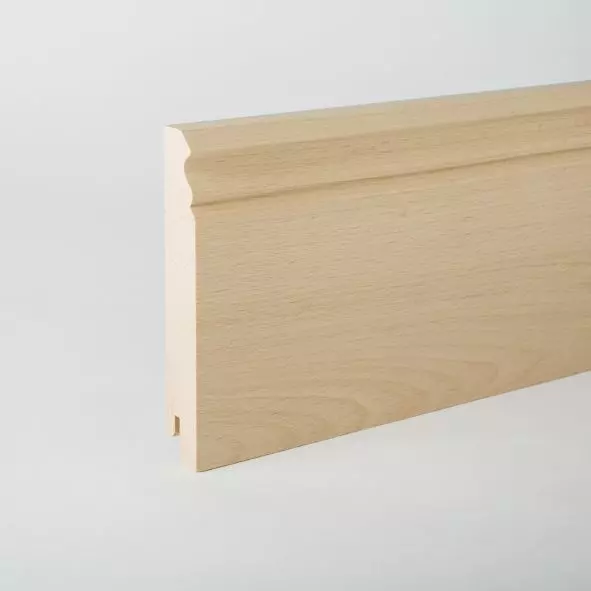 solid wood skirting 100mm with Berlin profile untreated beech