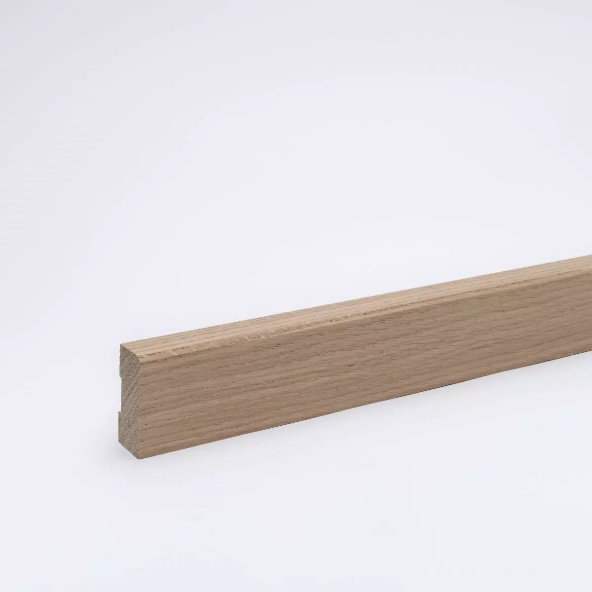 Solid wood skirting board 40x16mm chamfered leading edge  - raw oak