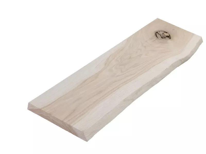 Rustic oak board on one side, tree edge - depth 25 cm, untreated surface