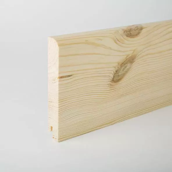 solid wood skirting 100mm with rounded front edge untreated pine