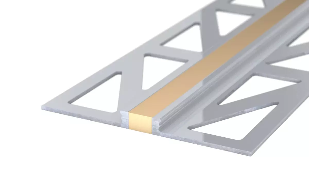 Aluminium expansion joint profile - EPDM joint - for 3mm coverings - Beige 2,5m