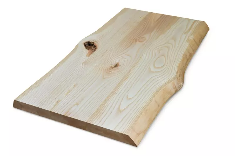 Tree slice, ash slab 40 mm solid wood with tree edge - continuous slat